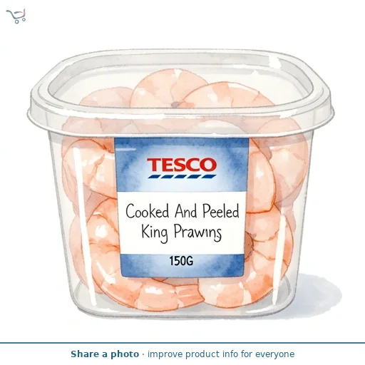 Tesco Cooked And Peeled King Prawns 150G