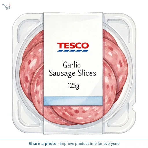 Tesco Garlic Sausage Slices 125g