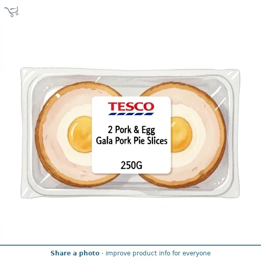 Tesco 2 Pork & Egg Gala Pork Pie Slices 250G