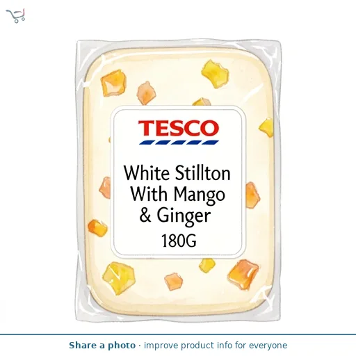 Tesco White Stilton With Mango & Ginger 180G