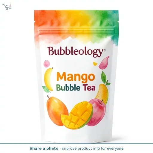 Bubbleology Mango Bubble Tea with Lychee Popping Boba 102.5g + 35ml
