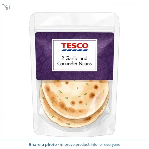 Tesco 2 Garlic and Coriander Naans