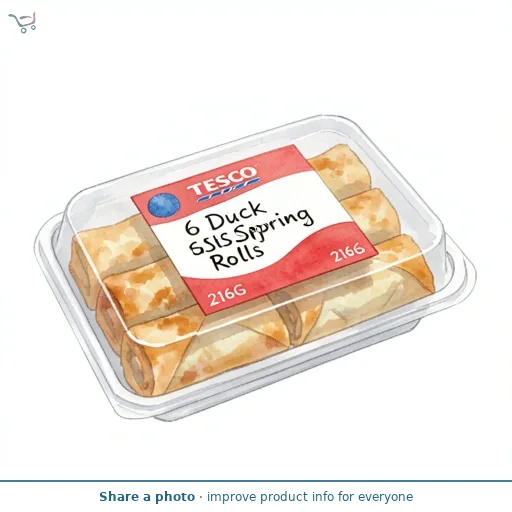 Tesco 6 Duck Spring Rolls 216G