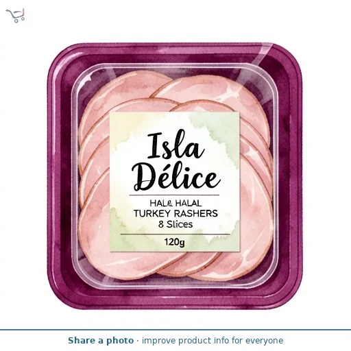 Isla Delice Halal Turkey Rashers 8 Slices 120g