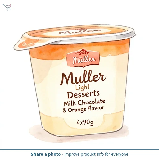 Muller Light Desserts Milk Chocolate & Orange flavour 4x90g