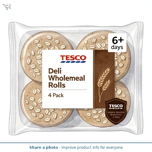 Tesco Deli Wholemeal Rolls 4 Pack