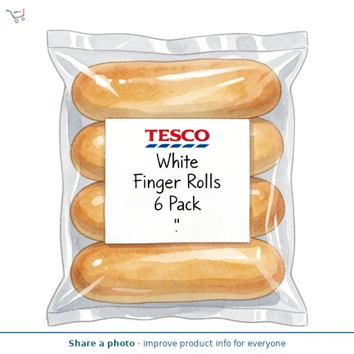 Tesco White Finger Rolls 6 Pack