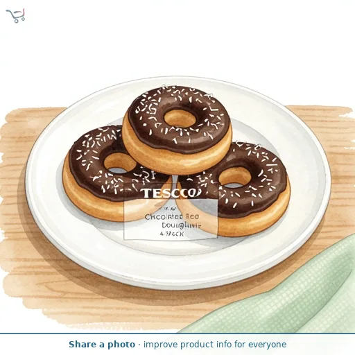Tesco Chocolate Iced Ring Doughnuts 4 Pack