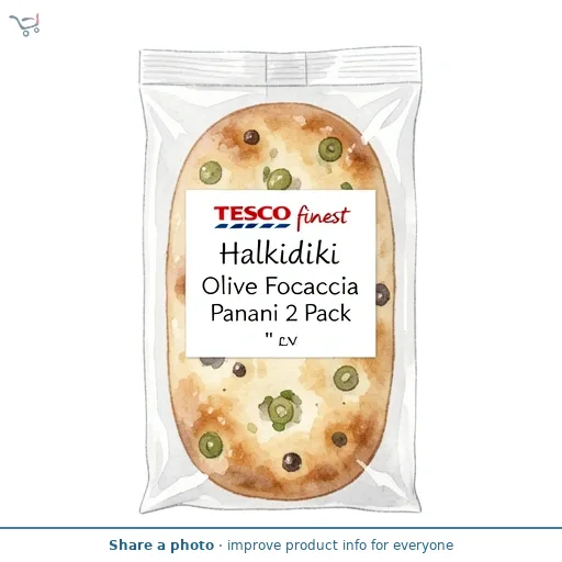 Tesco Finest Halkidiki Olive Focaccia Panini 2 Pack