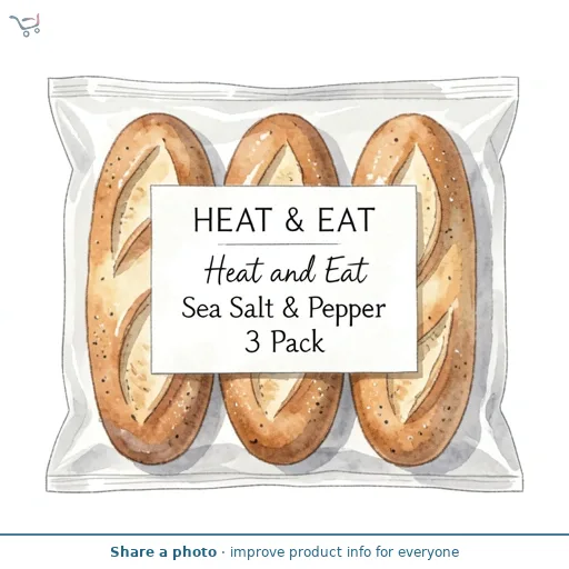 Heat and Eat Sea Salt & Pepper Baguette 3 Pack