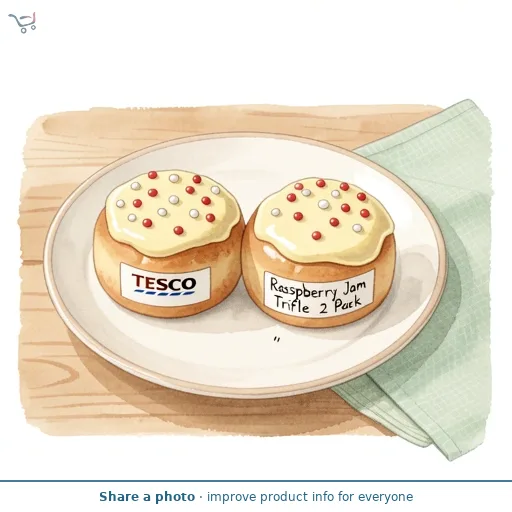 Tesco Raspberry Jam Trifle Buns 2 Pack