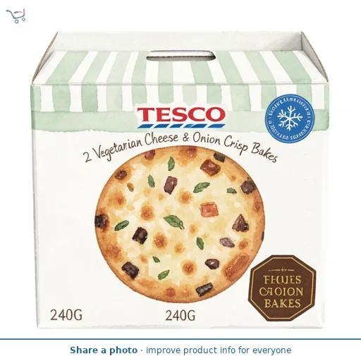 Tesco 2 Vegetarian Cheese & Onion Crisp Bakes 240G