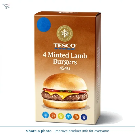 Tesco 4 Minted Lamb Burgers 454G