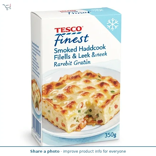 Tesco Finest Smoked Haddock Fillets  & Leek Rarebit Gratin 350g
