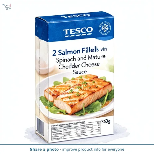 Tesco 2 Salmon Fillets with Spinach and Mature Cheddar Cheese Sauce 360g