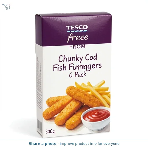 Tesco Free From Chunky Cod Fish Fingers 6 Pack 300g