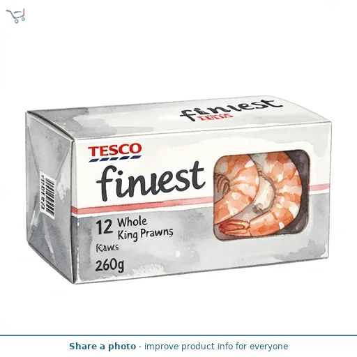 Tesco Finest 12  Whole Raw King Prawns 260g