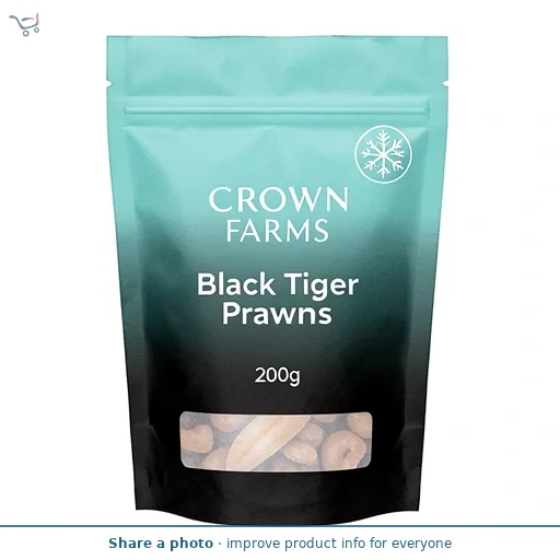 Crown Farms Black Tiger Prawns 200g