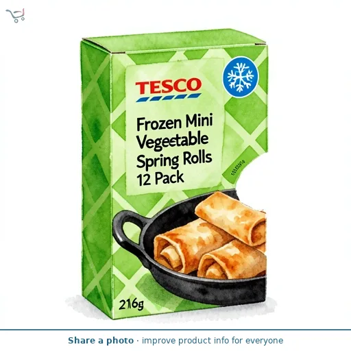 Tesco Frozen Mini Vegetable Spring Rolls 12 Pack 216g