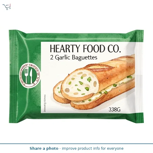 Hearty Food Co. 2 Garlic Baguettes 338G