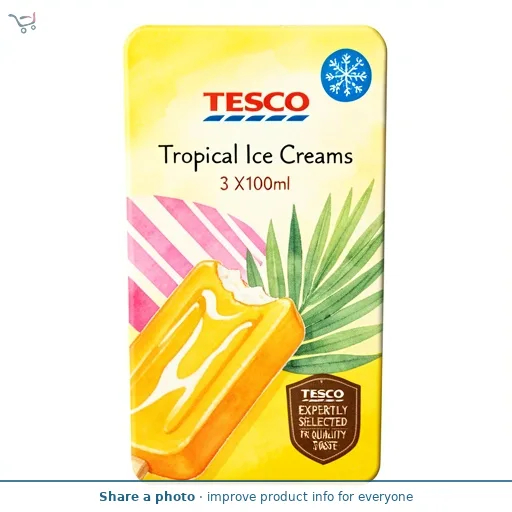 Tesco Tropical Ice Creams 3 X100ml