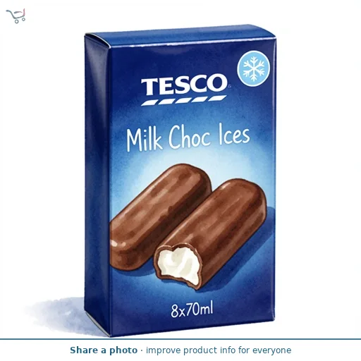 Tesco Milk Choc Ices 8x70ml