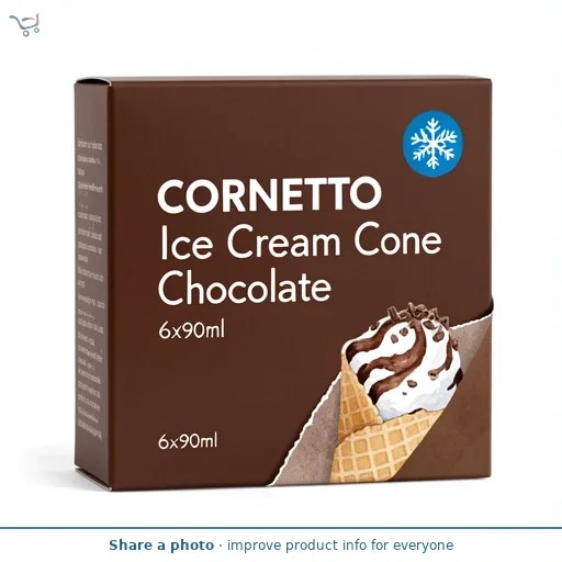 Cornetto Chocolate Ice Cream Cones 6 x 90ml