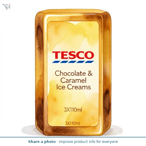 Tesco Chocolate & Caramel Ice Creams 3X110ml