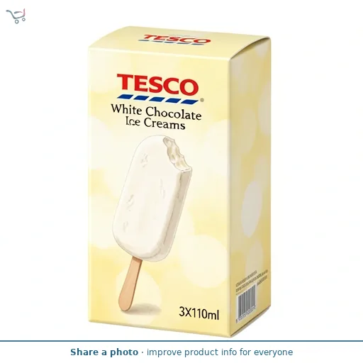 Tesco White Chocolate Ice Creams 3X110ml