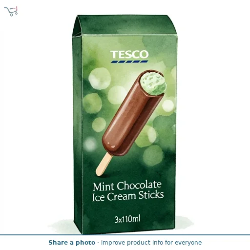 Tesco Mint Chocolate Ice Cream Sticks 3x110ml