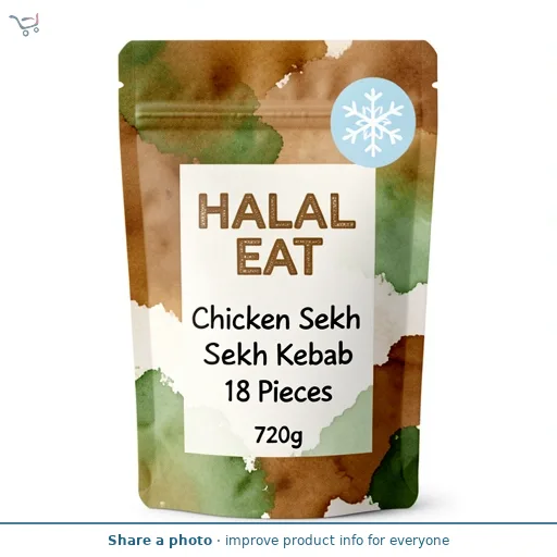Halal Eat Chicken Seekh Kebab 18 Pieces 720g