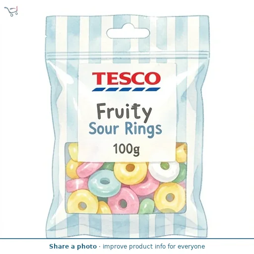 Tesco Fruity Sour Rings 100g
