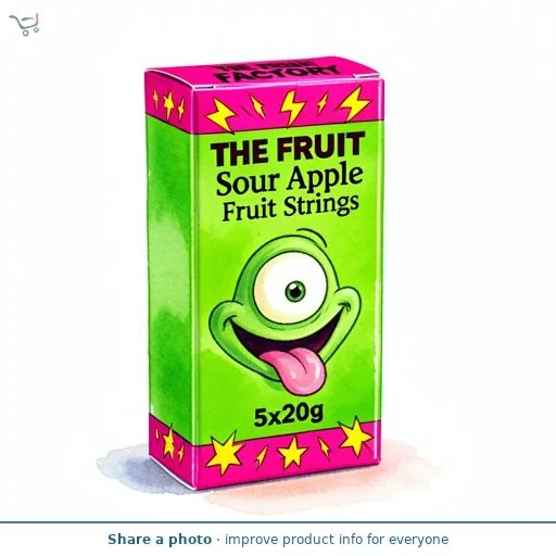 The Fruit Factory Sour Apple Fruit Strings 5 x 20g (100g)
