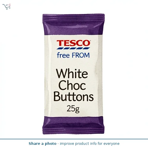 Tesco Free From White Choc Buttons 25g