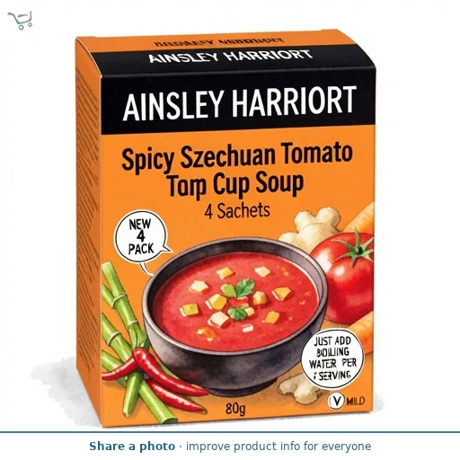 Ainsley Harriott Spicy Szechuan Tomato Cup Soup x4 80g