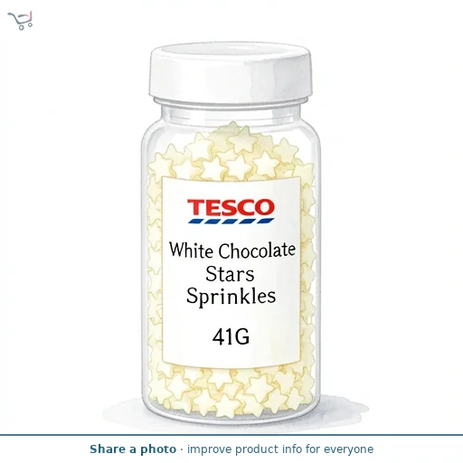 Tesco White Chocolate Stars Sprinkles 41G