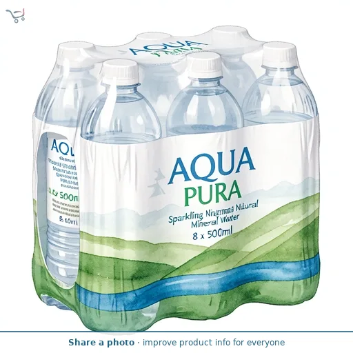 Aqua Pura Sparkling Natural Mineral Water 8 x 500ml