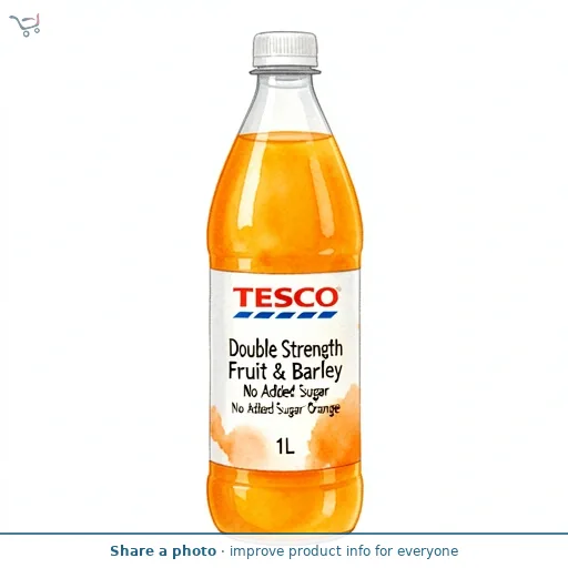 Tesco Double Strength Fruit & Barley No Added Sugar Orange 1L