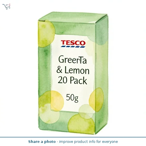 Tesco Green Tea & Lemon 20 Pack 50g