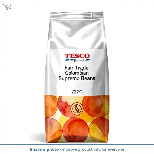 Tesco Finest Fair Trade Colombian Supremo Beans 227G