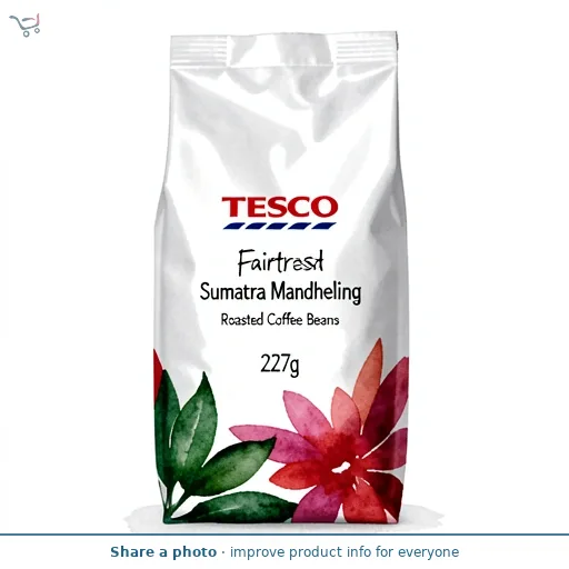 Tesco Finest Fairtrade Sumatra Mandheling Roasted Coffee Beans 227g 