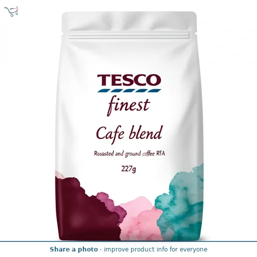 Tesco Finest Cafe blend  Roasted and ground coffee RFA 227g