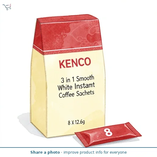 Kenco 3 in 1 Smooth White Instant Coffee Sachets 8 X 12.6g