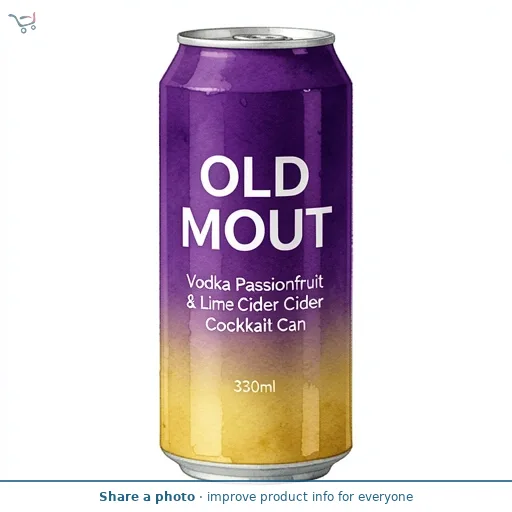 Old Mout Cider Vodka Cocktail Passionfruit & Lime Can 330ml