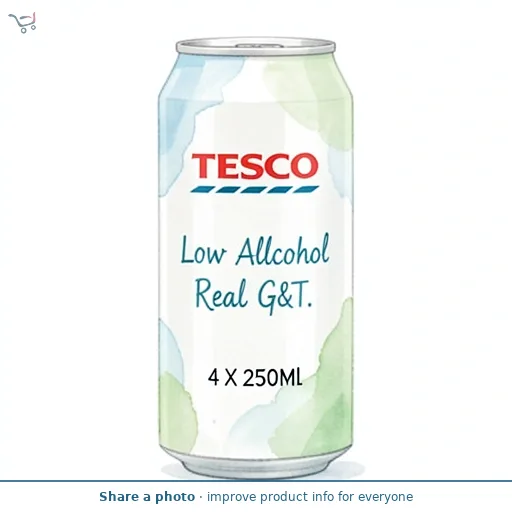 Tesco Low Alcohol Reduced Cal G&T. 4 X 250Ml