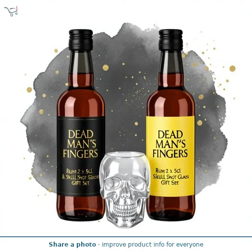 Dead Man's Fingers Rum 2 x 5cl & Skull Shot Glass Gift Set