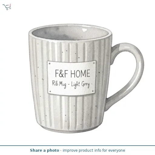 F&F Home Rib Mug - Light Grey