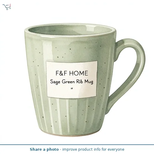 F&F Home Sage Green Rib Mug