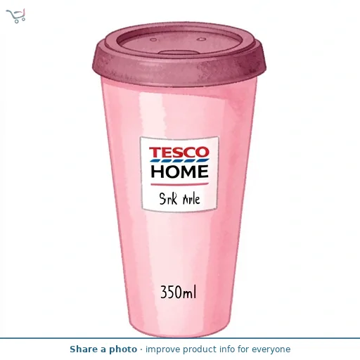 Tesco Pink Travel Mug 350ml