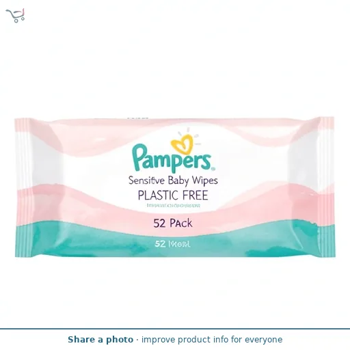 Pampers Sensitive Baby Wipes Plastic Free 52 Pack
